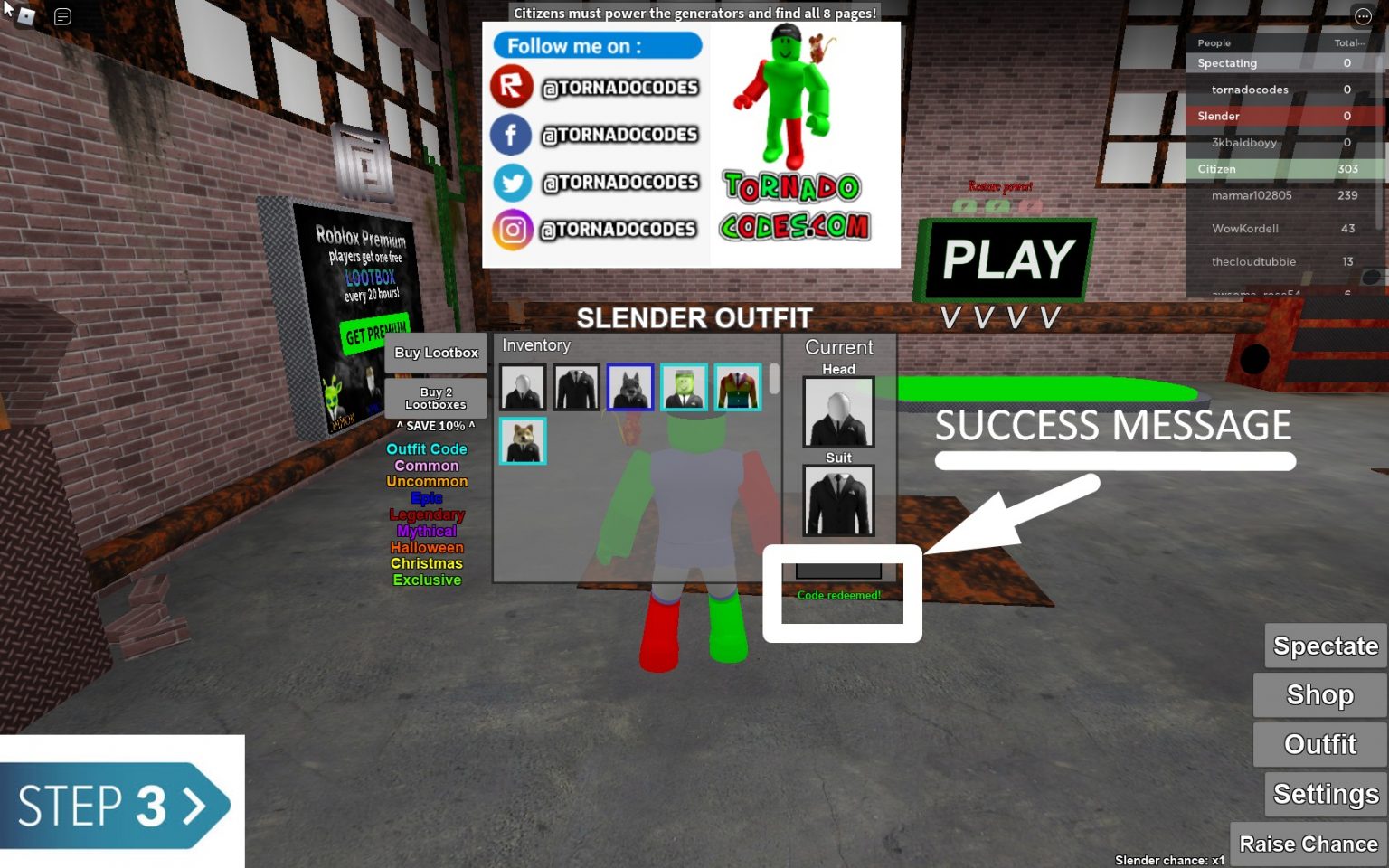 Roblox Stop it Slender Codes List (May 2024) - Tornado Codes